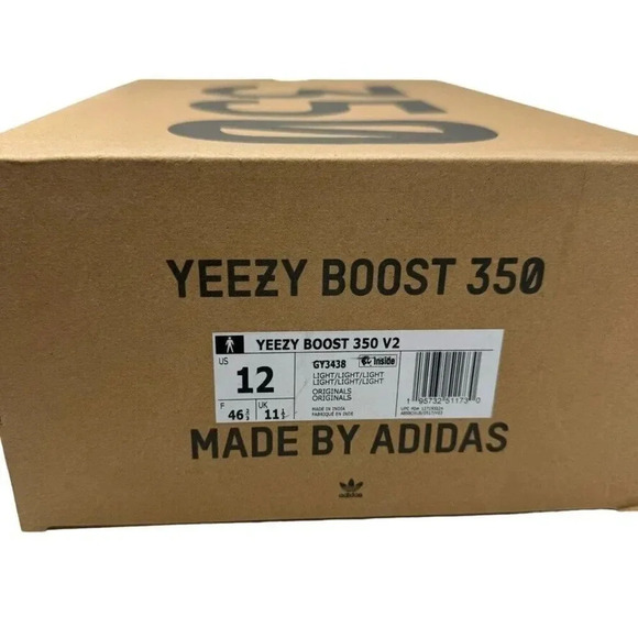 NEW Adidas Yeezy Boost 350 V2 LIGHT UV Activated GY3438 mens sneakers size 12 - Picture 15 of 16
